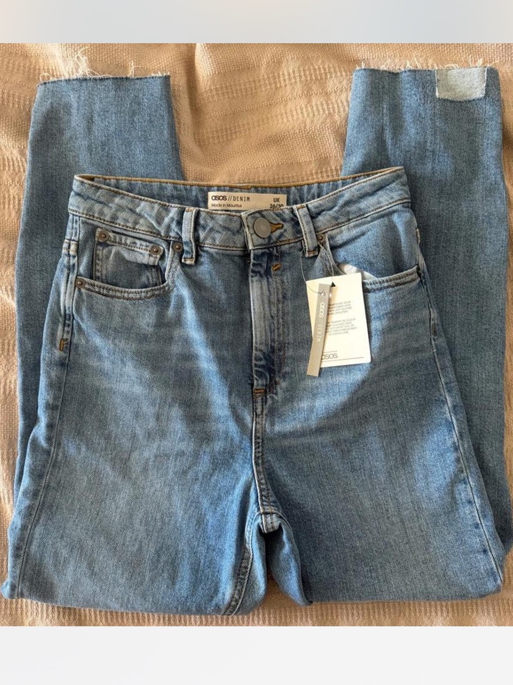 ASOS High Rise Light Blue Straight-Leg Jeans